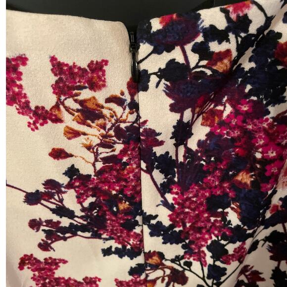 Lane Bryant Size 26/28  Fit & Flare Dress Wine, Ivory and Black Floral Print - Picture 4 of 6